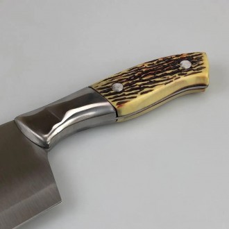 Представляем вам кухонный тесак с костяной ручкой, изготовленный из нержавеющей . . фото 6