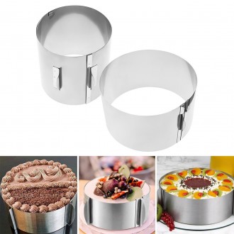 Раздвижная круглая форма предназначена для сборки тортов, заливки суфле и муссов. . фото 2
