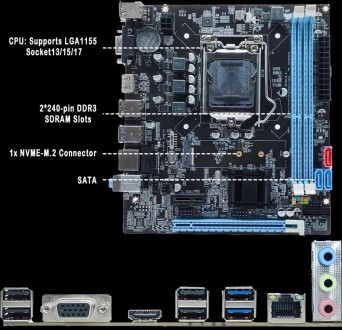 Мат. плата LGA 1155 B75 (НОВИЙ)
Core i7-3770 (8 потоков 3.40 GHz- 3.90 GHz)
DD. . фото 3