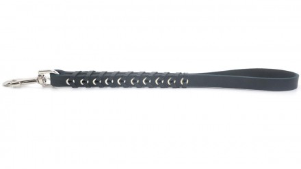 Поводок-водилка ручка для собаки кожаный П 40 см черный. Размер в см: П 1,8(шири. . фото 3