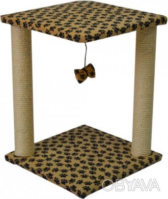 Домик когтеточка для кошек Самба 2. Размеры в см: 50х33х33. Материал: сизаль/мех. . фото 1