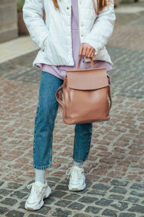 Женский кожаный рюкзак из натуральной кожи розово-лиловый Tiding Bag - 9436
 
Ха. . фото 4
