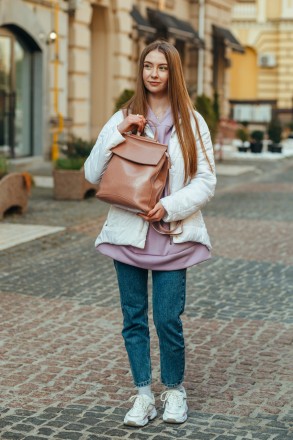 Женский кожаный рюкзак из натуральной кожи розово-лиловый Tiding Bag - 9436
 
Ха. . фото 8