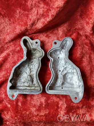 Vintage German Kaiser Rabbit Chocolate Mould. Tin Rabbit Mould. Kaiser Rabbit Ca. . фото 1