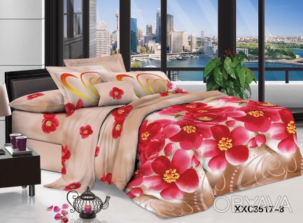 Комплект постельного белья Бязь - Фиалка красная двуспальный
Простынь: 180x210 с. . фото 1