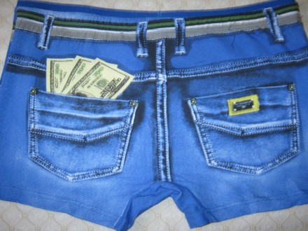  Модные стильные боксеры мужские JO под джинс с долларами в карманах светло-сини. . фото 8