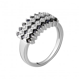 Родированное серебряное кольцо 925 пробы с натуральным сапфиром 2.133ct. Родиров. . фото 2