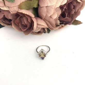 Родированное серебряное кольцо 925 пробы с аметрином nano 2.693ct. Родированные . . фото 3