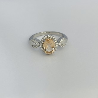 Родированное серебряное кольцо 925 пробы с морганитом nano 1.6ct. Родированные у. . фото 3
