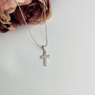 Родированный серебряный крестик 925 пробы без камней. Родированные украшения дол. . фото 4