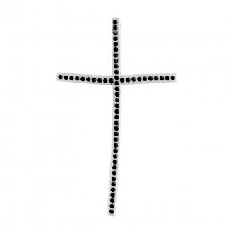 Родированный серебряный крестик 925 пробы с фианитами. Родированные украшения до. . фото 2