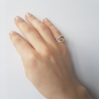 Родированное серебряное кольцо 925 пробы с мистик топазом 2.2ct. Родированные ук. . фото 4
