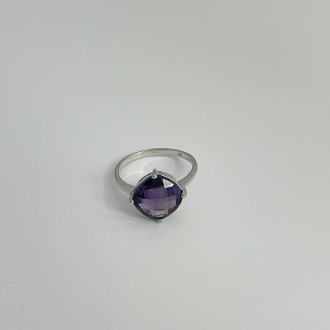 Родированное серебряное кольцо 925 пробы с александритом 6.59ct. Родированные ук. . фото 3