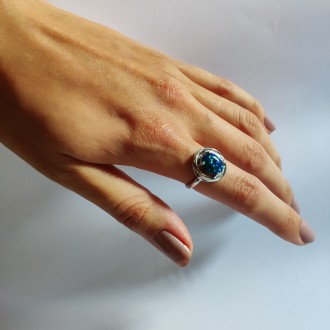 Родированное серебряное кольцо 925 пробы с опалом 1.003ct. Родированные украшени. . фото 3