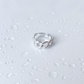 Родированное серебряное кольцо 925 пробы без камней. Родированные украшения доль. . фото 3