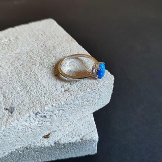 Родированное серебряное кольцо 925 пробы с опалом 0.625ct. Родированные украшени. . фото 8