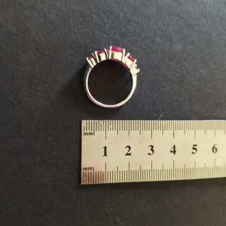 Родированное серебряное кольцо 925 пробы с натуральным рубином 3.99ct. Родирован. . фото 10