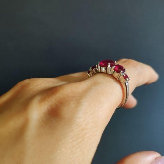 Родированное серебряное кольцо 925 пробы с натуральным рубином 3.99ct. Родирован. . фото 9