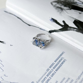 Родированное серебряное кольцо 925 пробы с мистик топазом 10.899ct. Родированные. . фото 8