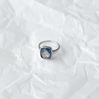 Родированное серебряное кольцо 925 пробы с мистик топазом 8.181ct. Родированные . . фото 6