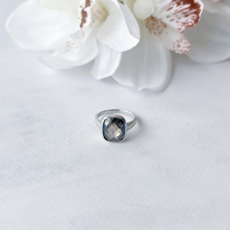 Родированное серебряное кольцо 925 пробы с мистик топазом 8.181ct. Родированные . . фото 4