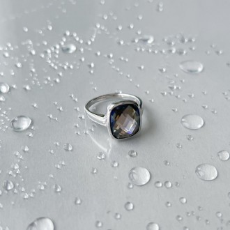 Родированное серебряное кольцо 925 пробы с мистик топазом 8.181ct. Родированные . . фото 3