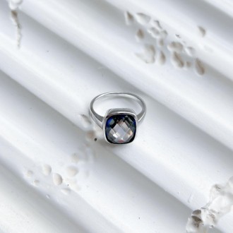 Родированное серебряное кольцо 925 пробы с мистик топазом 8.181ct. Родированные . . фото 8