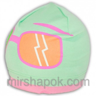  Симпатичная хлопковая шапка для девочек и мальчиков , с рисунком очков .Цвет : . . фото 4