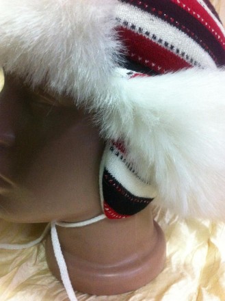 Класична, тепла, зимова шапка-вушанка для дівчаток з додатковими вушками, верх в. . фото 4
