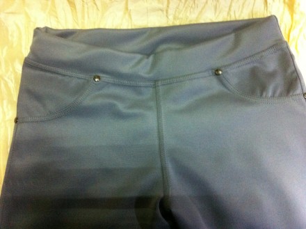 Стрейчевые брюки - леггинсы . Цвет: серый Размер 44-46 Синие 48-50 (L) . . фото 3