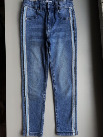 Модні Гарні дитячі сині джинси-брюки коттонові \\ бавовна \ для дівчат на шість . . фото 3