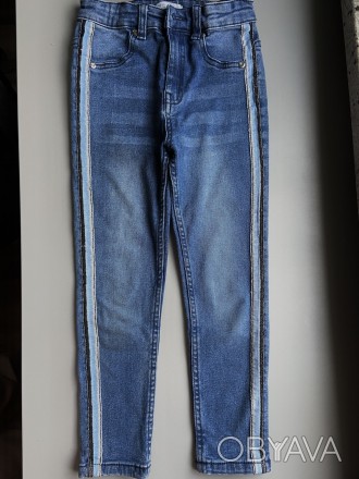 Модні Гарні дитячі сині джинси-брюки коттонові \\ бавовна \ для дівчат на шість . . фото 1