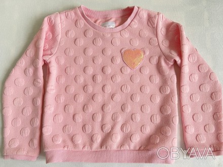  дитячий світло-рожевий светр-джемпер для дівчинки на вік 4-6 років на зріст 116. . фото 1