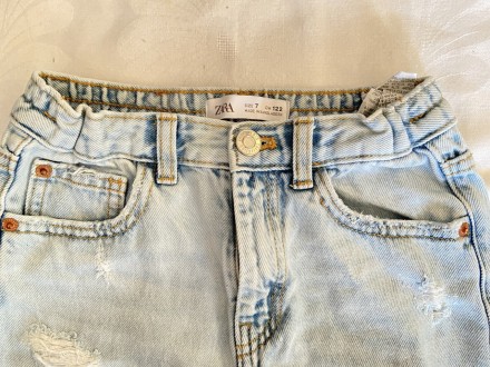 Модные красивые детские джинсы-брюки коттон с элементами рванки и тёртостей \\ х. . фото 3