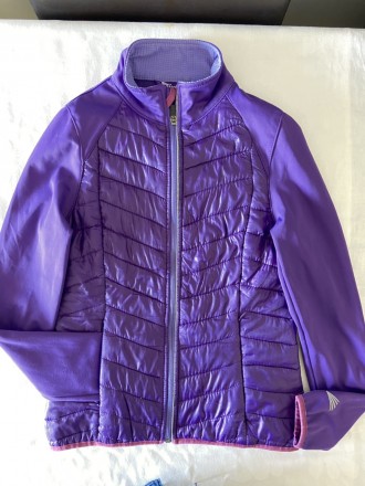 Женская фиолетовая ветровка комбинация тканей непромокаемый неопрен (дайвинг ) и. . фото 6