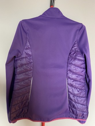 Женская фиолетовая ветровка комбинация тканей непромокаемый неопрен (дайвинг ) и. . фото 4