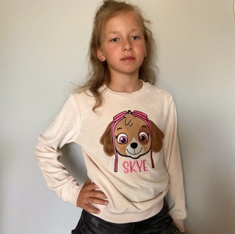  дитячий светр-джемпер з аплікацією для дівчинки на вік 8-9 років на зріст 134 с. . фото 3