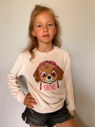  дитячий светр-джемпер з аплікацією для дівчинки на вік 8-9 років на зріст 134 с. . фото 2