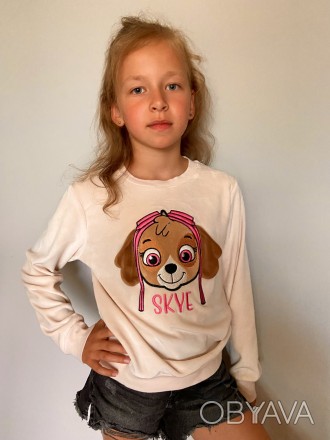  дитячий светр-джемпер з аплікацією для дівчинки на вік 8-9 років на зріст 134 с. . фото 1