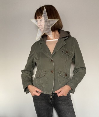 Розмір тільки 40 євро (46 укр.).Жіноча куртка-вітровка-піджак кольору хакі з джи. . фото 4