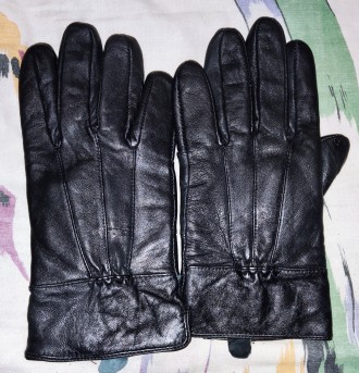 Кожаные перчатки Thinsulate, размер-М, ширина-10см, длина-24см, средний палец-9с. . фото 4