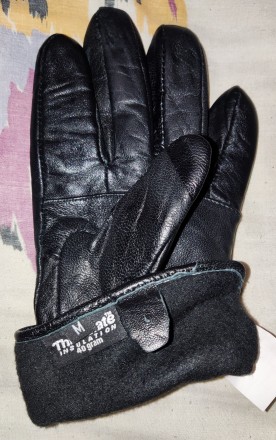 Кожаные перчатки Thinsulate, размер-М, ширина-10см, длина-24см, средний палец-9с. . фото 6