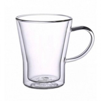 Набір чашок з подвійним дном Con Brio виготовлений зі скла. Зручні, місткі кружк. . фото 3