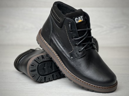 Кожаные зимние ботинки на меху CAT Black Boots
CAT - не просто красивая обувь, н. . фото 7