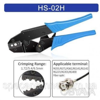 Пресс-клещи кримпер HS-02H для обжима коаксиального кабеля RG55, RG71, RG62, RG1