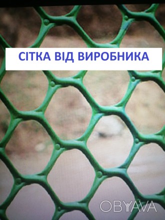 Сітка (20х20х2мм) 2х30м пластикова для забору, вольєра
 
Колір сітки може відріз. . фото 1