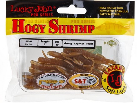 Твистер Hogy Shrimp – приманка, имитирующая фантазийного подводного рачка с множ. . фото 3