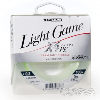 Шнур TEAM SALMO LIGHT GAME X4 ULTRA PE - Высококачественный РЕ шнур спортивного . . фото 1