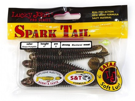модель Spark Tail/дл. 10.1 см/тонущ./колір PA03/смак.макрель/упак 5шт Виброхвост. . фото 3
