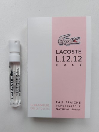 Продам новую женскую туалетную воду Lacoste L.12.12 Rose Eau Fraiche (пробник 1.. . фото 2